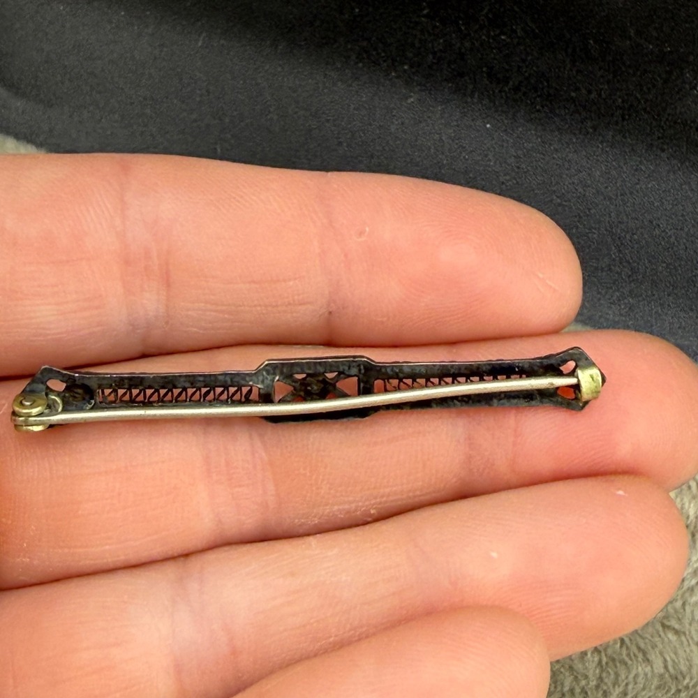 Vintage Sterling Silver Bar Brooch - Picture 6 of 14